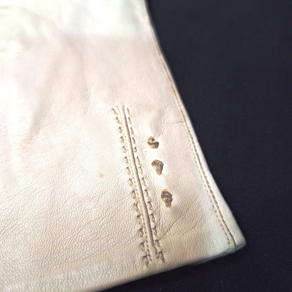 Vintage Ladies' White Leather Gloves‎ Size 6-1/2  Made in Italy - Picture 5 of 8